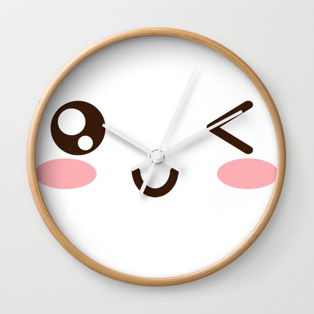 Cute Anime Japanese Emoji Emoticon Winky Face Wall Clock By Poser Boy Society6 The best gifs are on giphy. cute anime japanese emoji emoticon winky face wall clock by poser boy