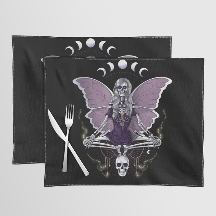 Goth Skeleton Butterfly Placemat