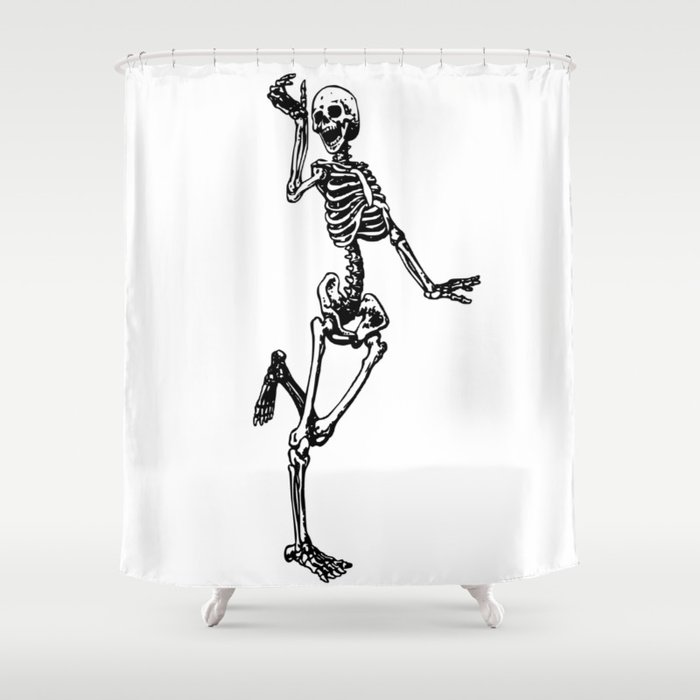 Dancing Skeleton Shower Curtain By, Skeleton Shower Curtain