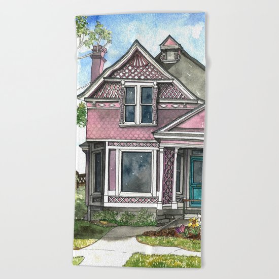 The Violet Lady in Spring Beach Towel