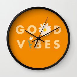 Good Vibes Daisy Wall Clock