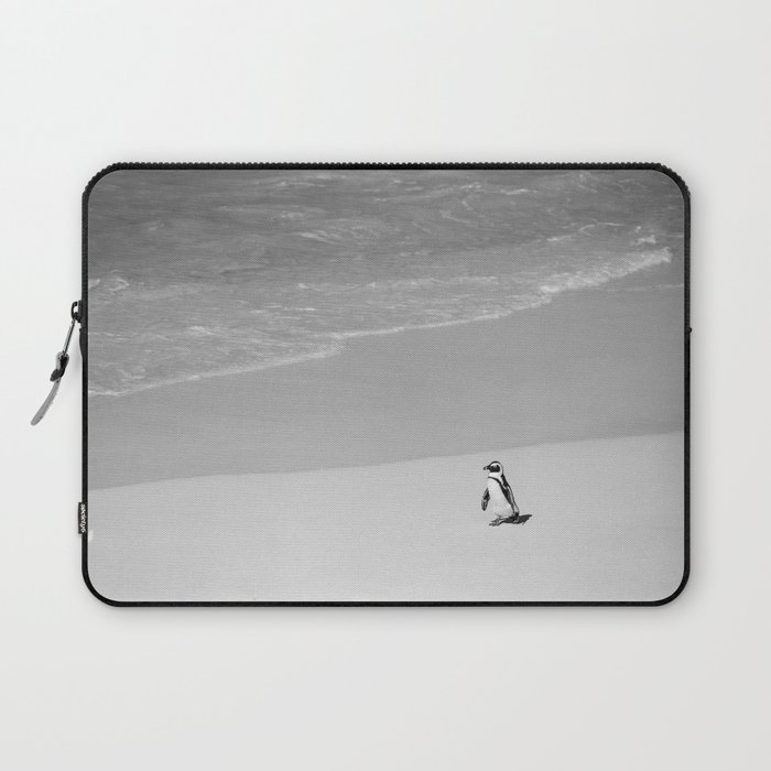 Lone African Penguin walking on beach Laptop Sleeve