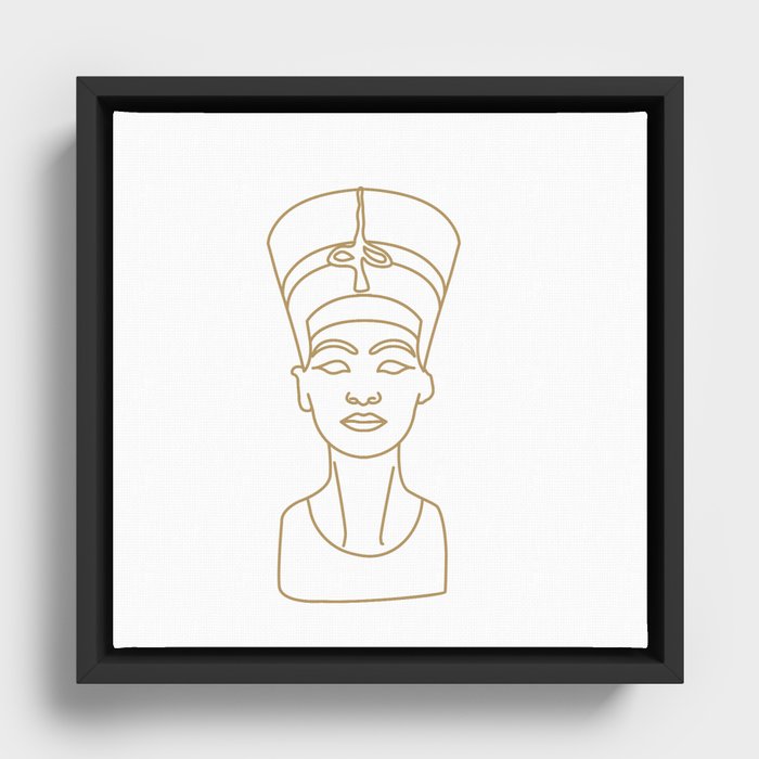 Bust of Nefertiti sculpture great royal wife goddess in Egyptian culture	 Framed Canvas