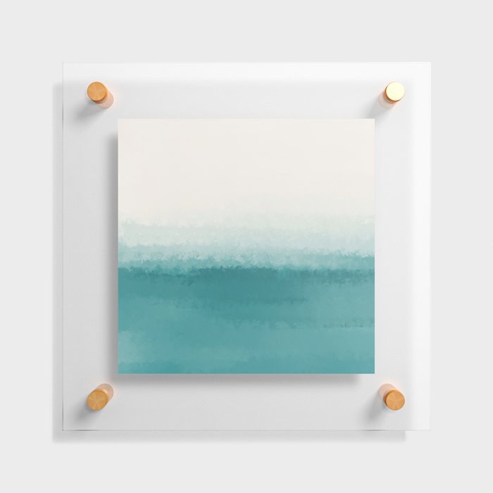 The Call of the Ocean 3 - Minimal Contemporary Abstract - White, Blue, Cyan Floating Acrylic Print