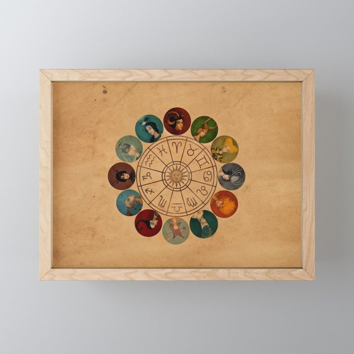 Zodiac Wheel Framed Mini Art Print