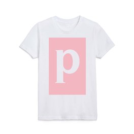 p (WHITE & PINK LETTERS) Kids T Shirt