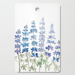 blue and purple lupin flowers watercolor  Cutting Board