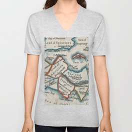 Allegorical Maps of Love, Courtship, and Matrimony V Neck T Shirt