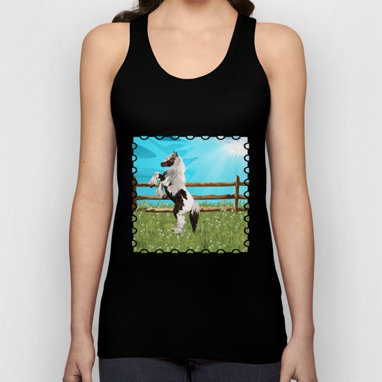 The Vanner Horse On a Heavenly Field of Daisies Unisex Tank Top