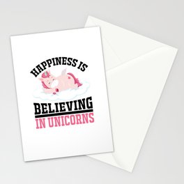 Happiness Is Believing In Unicorns Stationery Cards
