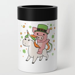 Pig With Unicorn St. Patrick's Day Ireland Can Cooler
