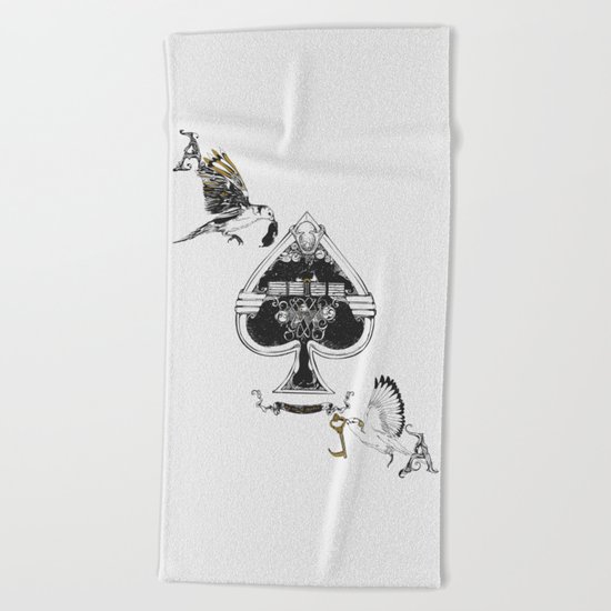The ace of spades Beach Towel
