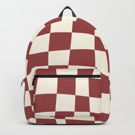 Wavy Checker Brown Backpack