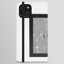 Love Typography Glitter Board iPhone Wallet Case