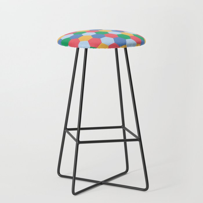 Colorful Hexagon polygon pattern. Digital Illustration background Bar Stool