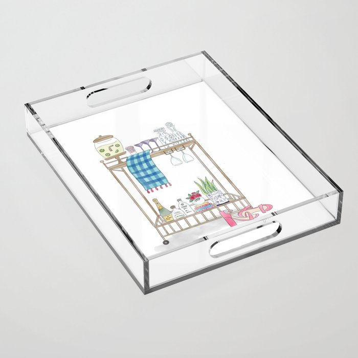 Preppy Bar Cart Acrylic Tray
