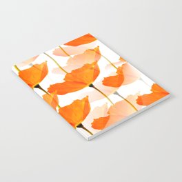 Orange Poppies On A White Background #decor #society6 #buyart Notebook