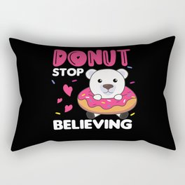 Cute Polar Bear Funny Animals In Donut Pink Rectangular Pillow