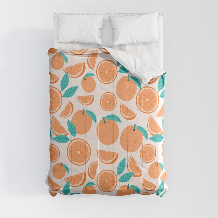 Orange Fruit Pattern Comforter