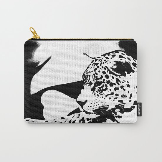 Black And White Wildcat Carry-All Pouch