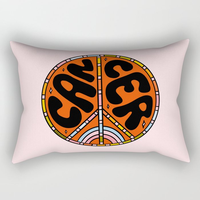 Cancer Peace Sign Rectangular Pillow