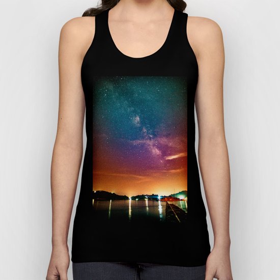 Milky Way over Water Unisex Tank Top