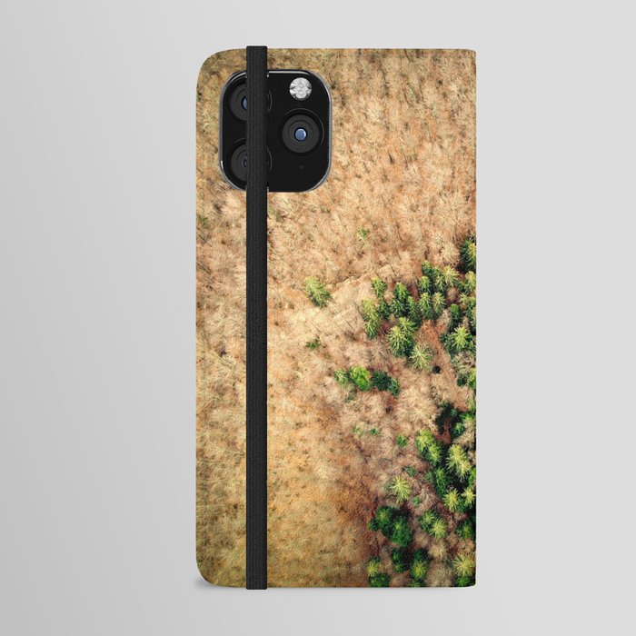 Aerial view of spruce forest landscape iPhone Wallet Case