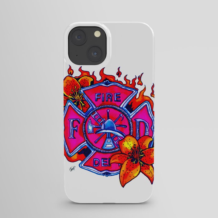 Fire Shield with Flowers iPhone Case