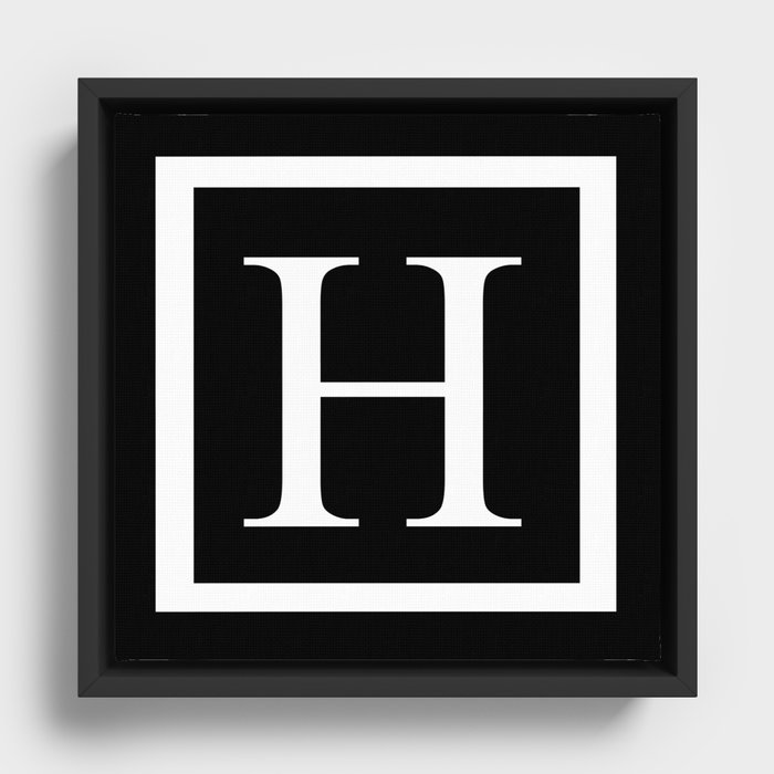 H monogram Framed Canvas