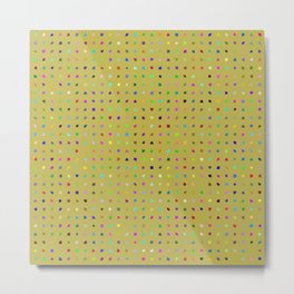 Colorful Drops Sandy Green Background Metal Print