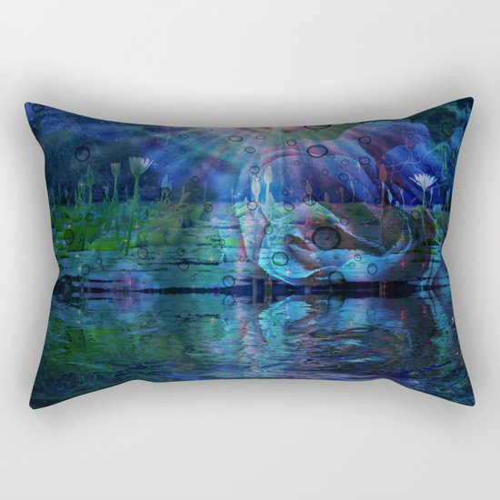 Beneath true light the magic shows and sighs quite softly as it grows Rectangular Pillow