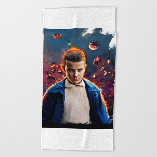stranger things eleven Beach Towel