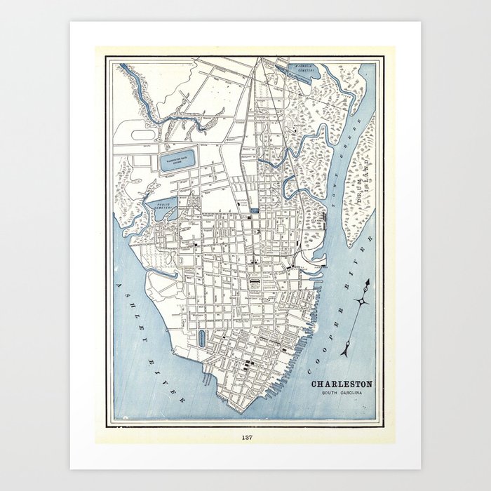 Common Map of Charleston South Carolina (1898) Artwork Print through bravuramedia photo relating to Printable Map of South Carolina named Basic Map of Charleston South Carolina (1898) Artwork Print by means of bravuramedia