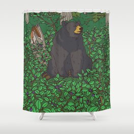Black Bear & Huckleberry Shower Curtain