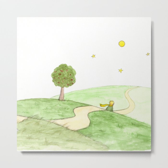 The little Prince and the Fox Metal Print