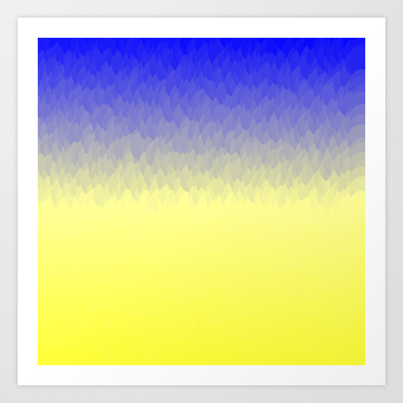 Sky And Sun Blue Yellow Ombre Flames Art Print By Anjchang