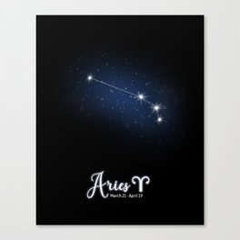Zodiac Constellation - Aries in a sky view Canvas Print