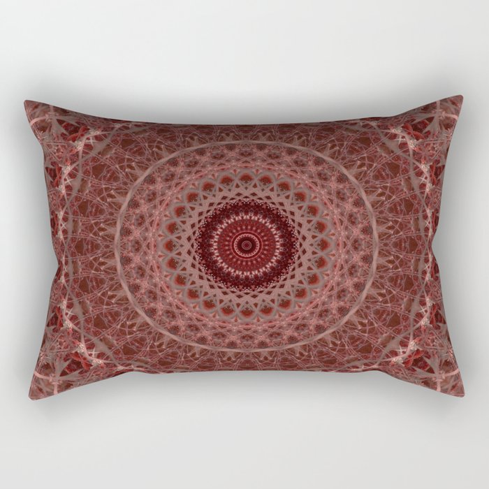 Mandala in creamy red tones Rectangular Pillow
