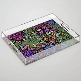 Floral Repeat Pattern 19 Acrylic Tray