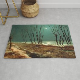  Landscape in Winter at Moonlight - Carl Blechen Area & Throw Rug