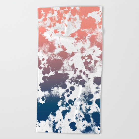 Ombre fade tie dye pastel trendy color way throwback retro palette 80s 90s style Beach Towel