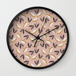 Echinacea pattern - dusty rose and white palette  Wall Clock