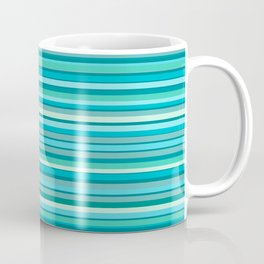 Tahitian Ocean Aqua Stripes Fine Stripe Pattern Coffee Mug