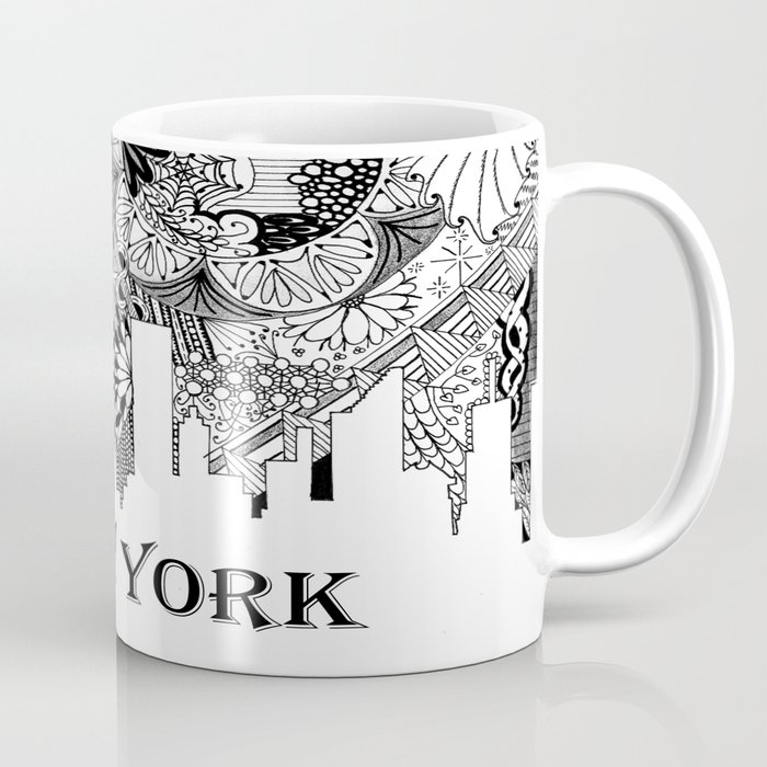 Zentangled New York Skyline Coffee Mug