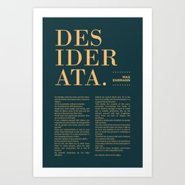 Desiderata by Max Ehrmann - Typography Print 16 Art Print