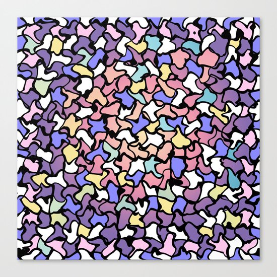 Wobbly Pastel Tone Tiles Canvas Print