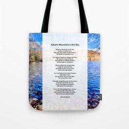 Autumn Mountains in the Sky Poem Tote Bag