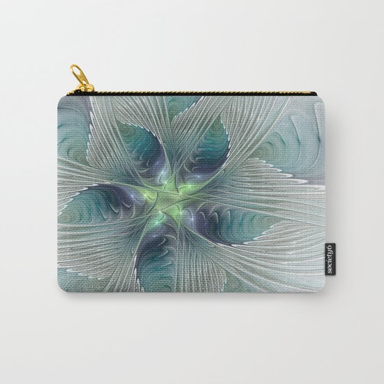A Floral Fantasy, Abstract Fractal Art Carry-All Pouch