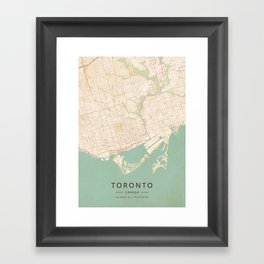 Toronto, Canada - Vintage Map Gerahmter Kunstdruck