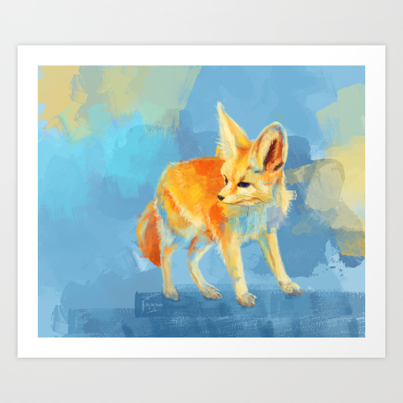 Sound Of The Desert Fennec Fox Digital Painting Art Print By